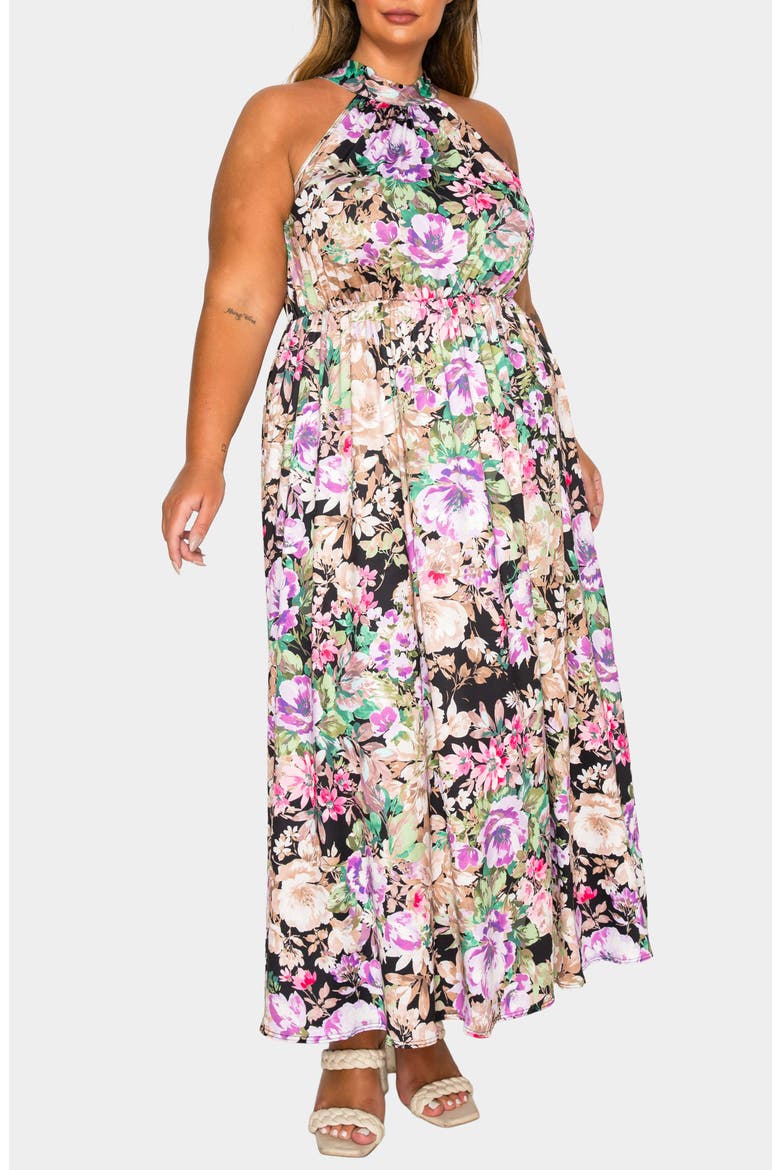 Bryony Floral Print Sleeveless Dress, Alternate, color, BLACK FLORAL