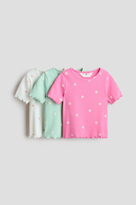 3-pack Ribbed Cotton Tops