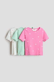 H&M 3-pack Ribbed Cotton Tops