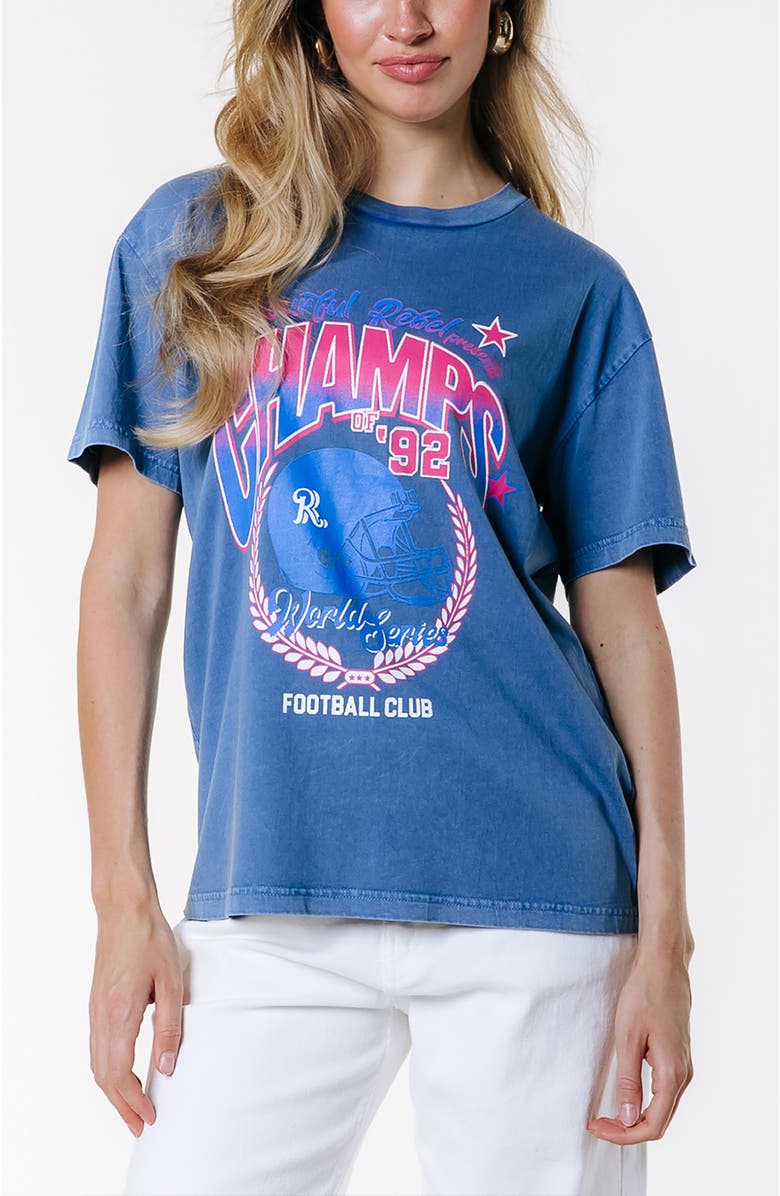 Colourful Rebel Champs 92 Washed Loosefit Tee, Main, color,