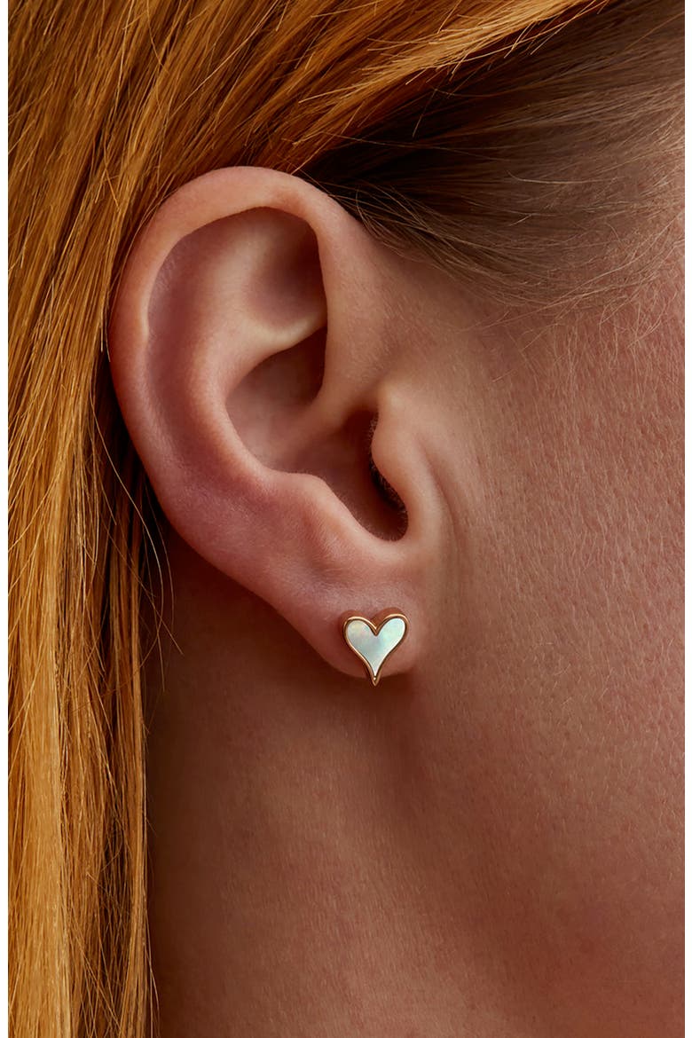 LoveLock 18K Gold & Mother-of-Pearl Earrings, Alternate, color, 18K YELLOW GOLD