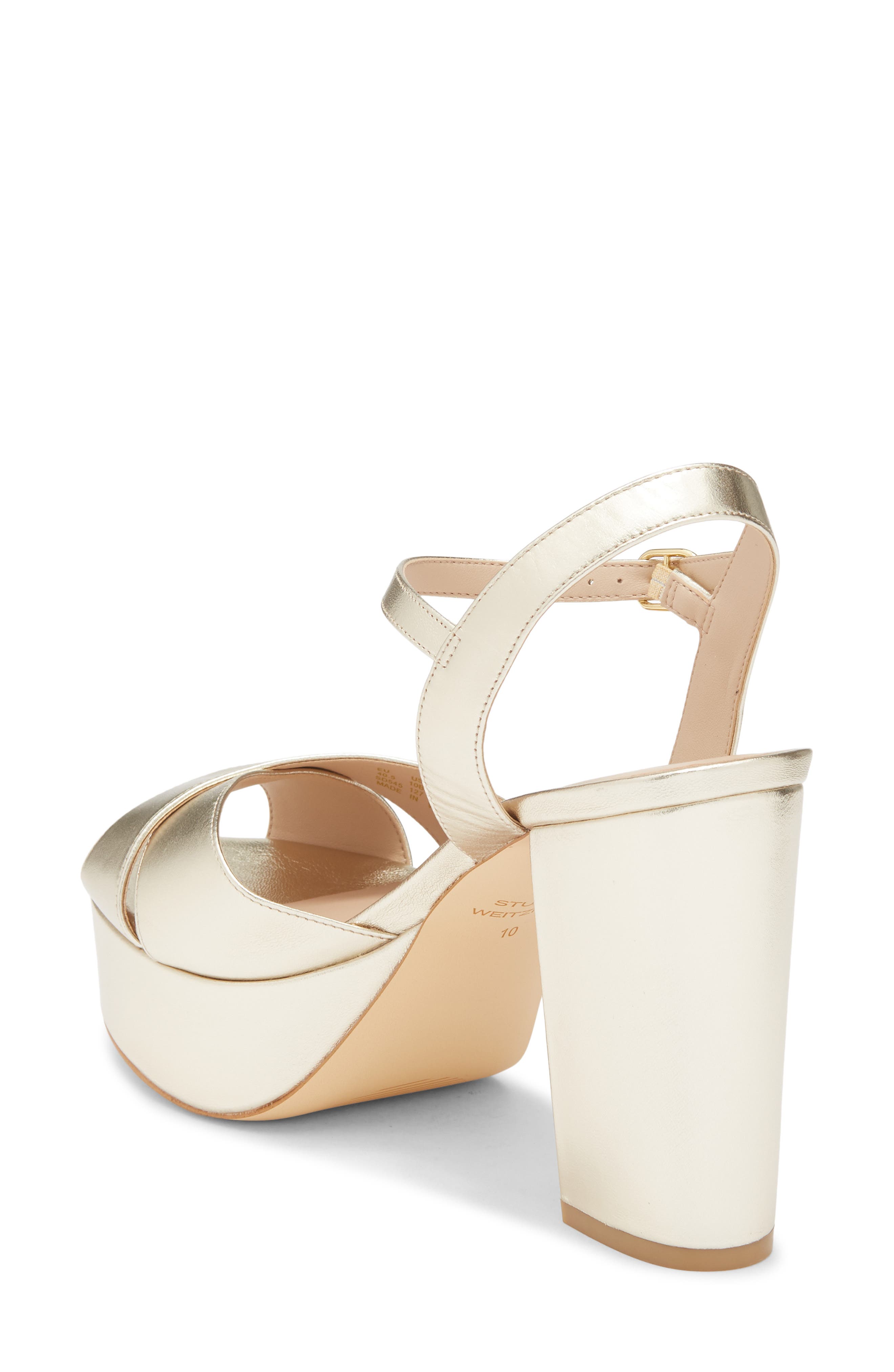 Stuart Weitzman Ivona Platform Sandal, Alternate, color, Platino