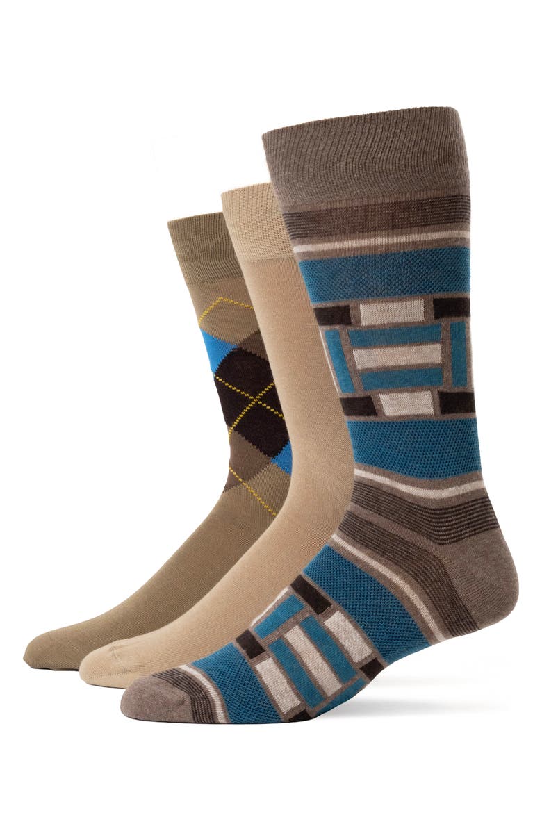 Lorenzo Uomo Assorted 3-Pack Crew Socks, Main, color,