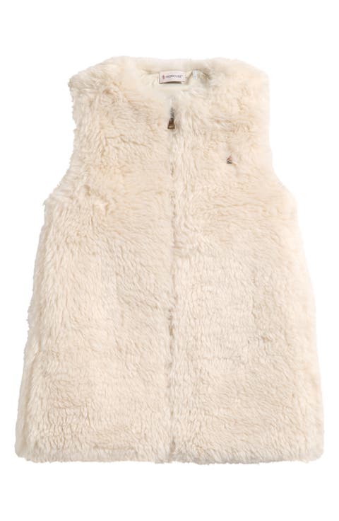Kids' Zip Front Faux Fur Dress