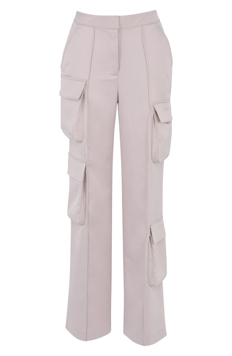 HOUSE OF CB Daria Cargo Satin Trousers, Alternate, color, Crystal