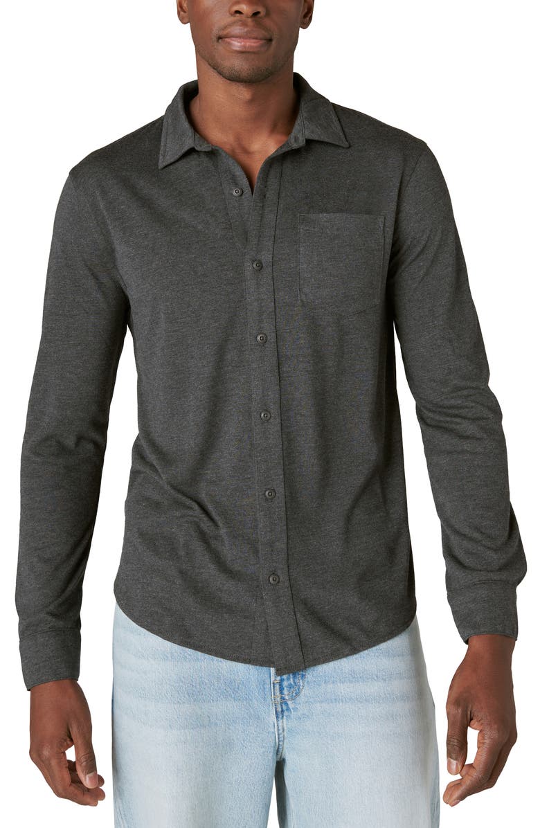 Lucky Brand Knit Button-Up Shirt, Alternate, color, 