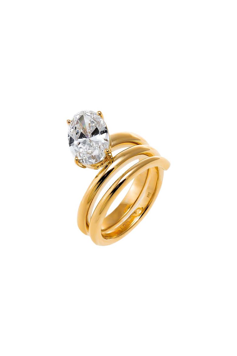 Lab Grown Diamond Oval Wrap Ring 14K, Main, color, 14K Gold