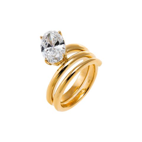 Lab Grown Diamond Oval Wrap Ring 14K