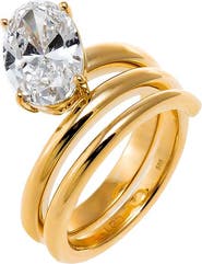 BY ADINA EDEN Lab Grown Diamond Oval Wrap Ring 14K