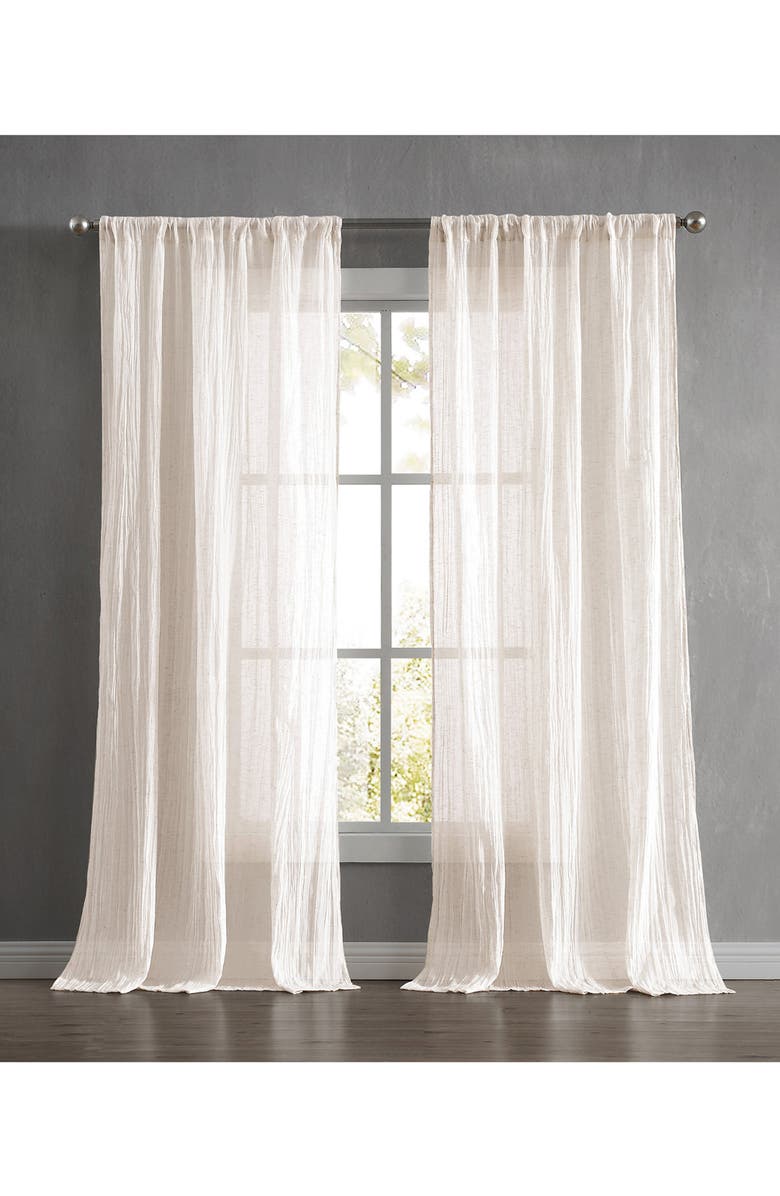 French Connection Charter Crushed Set of 2 Curtain Panels, Alternate, color, Off-White