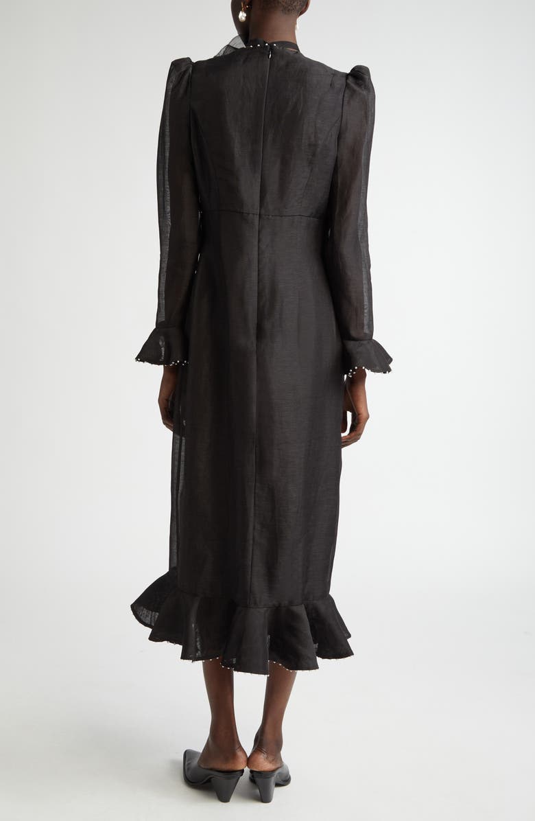 Zimmermann Floral Long Sleeve Organza Midi Dress, Alternate, color,