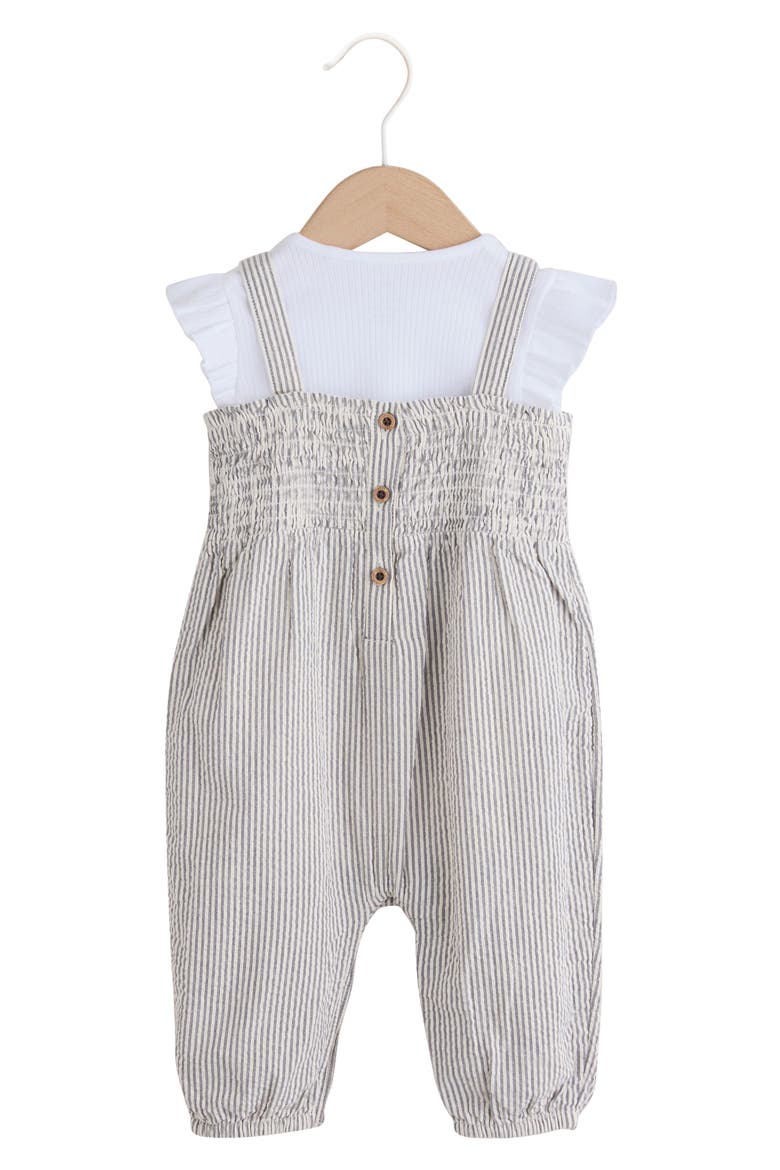 Crochet Pocket Romper & T-Shirt Set, Alternate, color, GREY