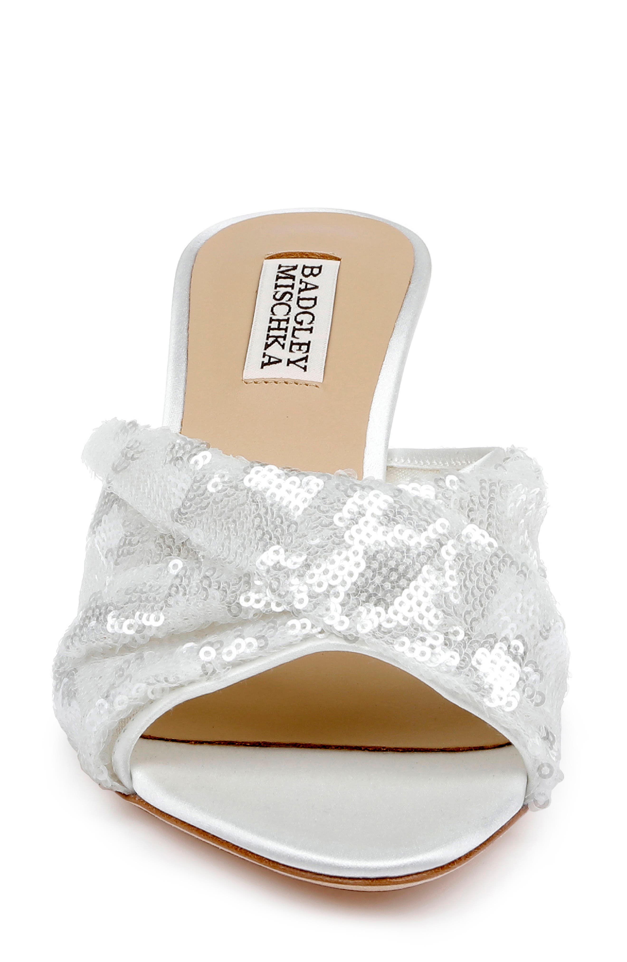 Badgley Mischka Collection Gailea Slide Sandal, Alternate, color, White Sequins