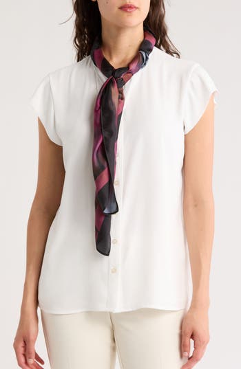 Steve Madden Blurry Floral Print Square Scarf In Black