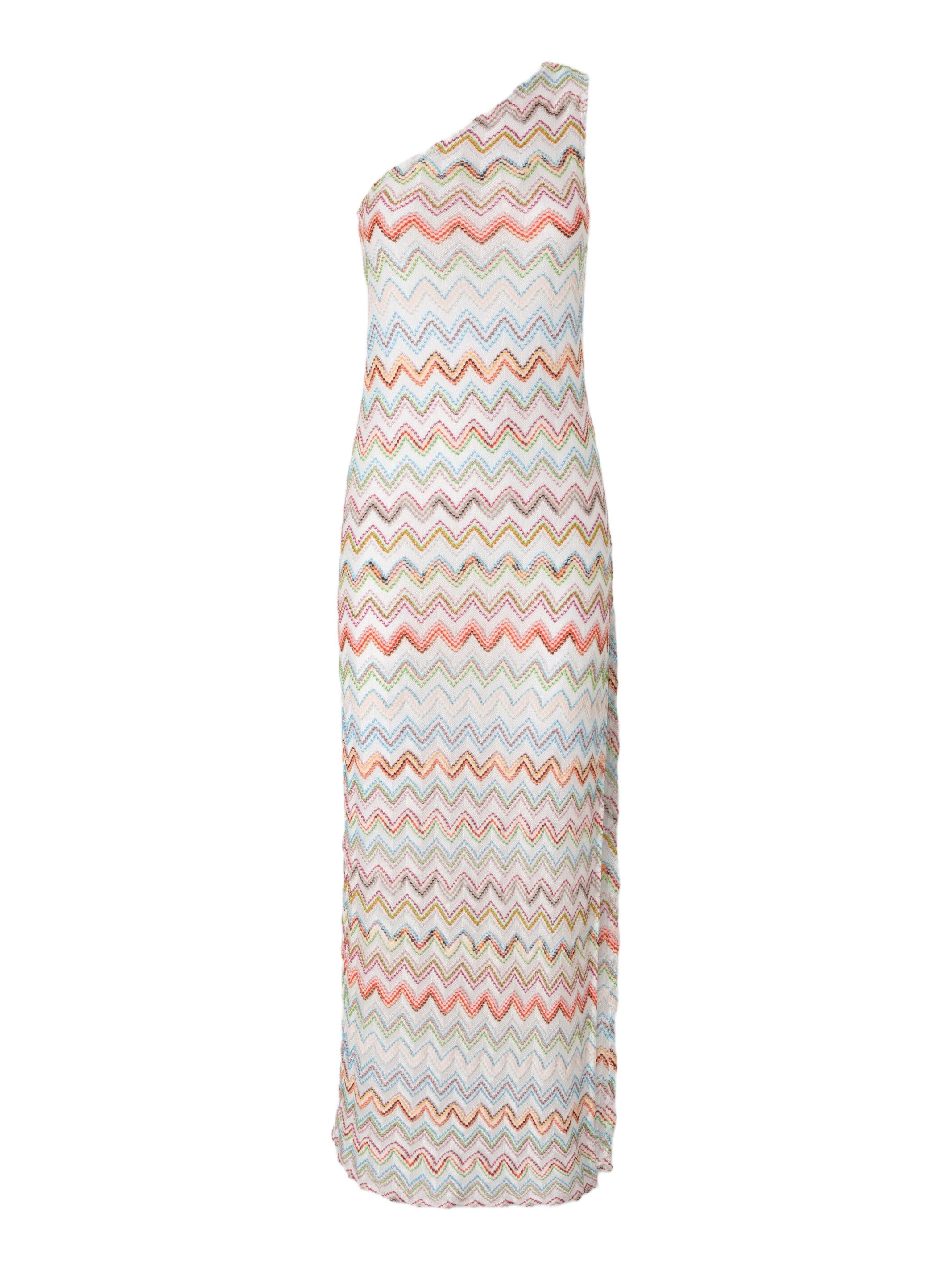 Long One-shoulder Dress With 3d Zig Zag Lame - image 2