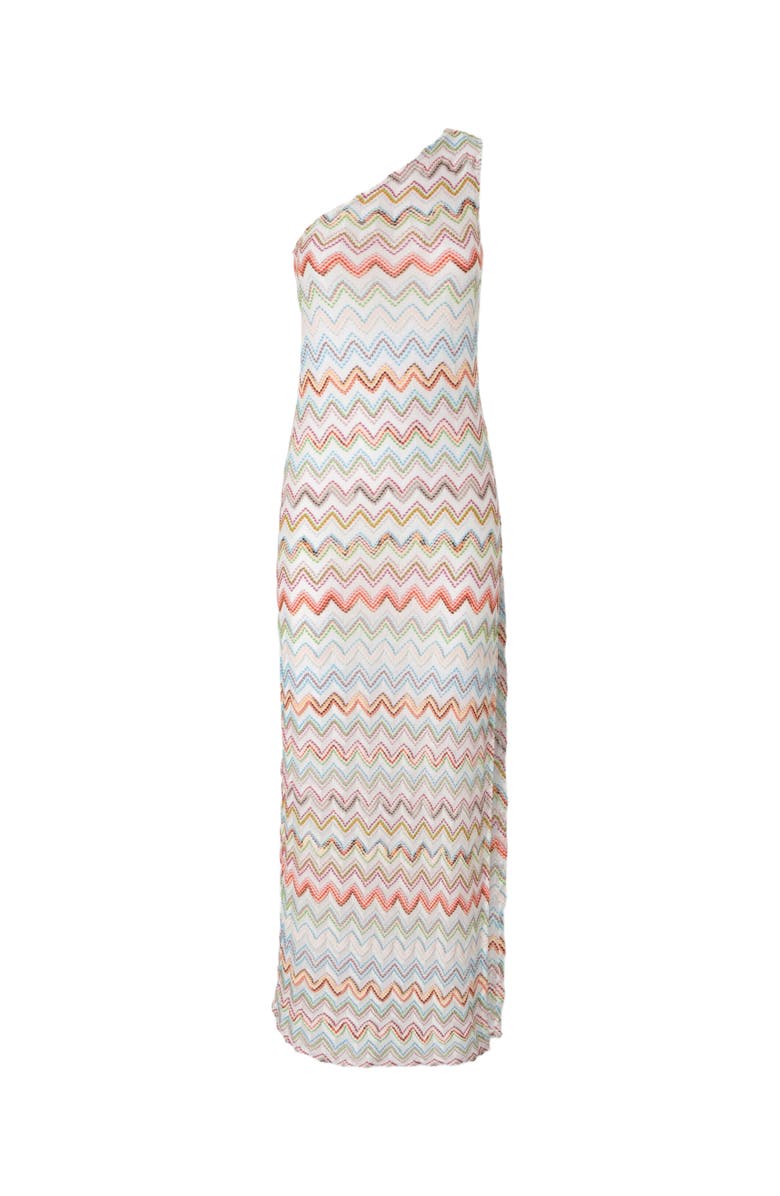 Missoni Long One-shoulder Dress With 3d Zig Zag Lamé, Alternate, color, Multicoloured