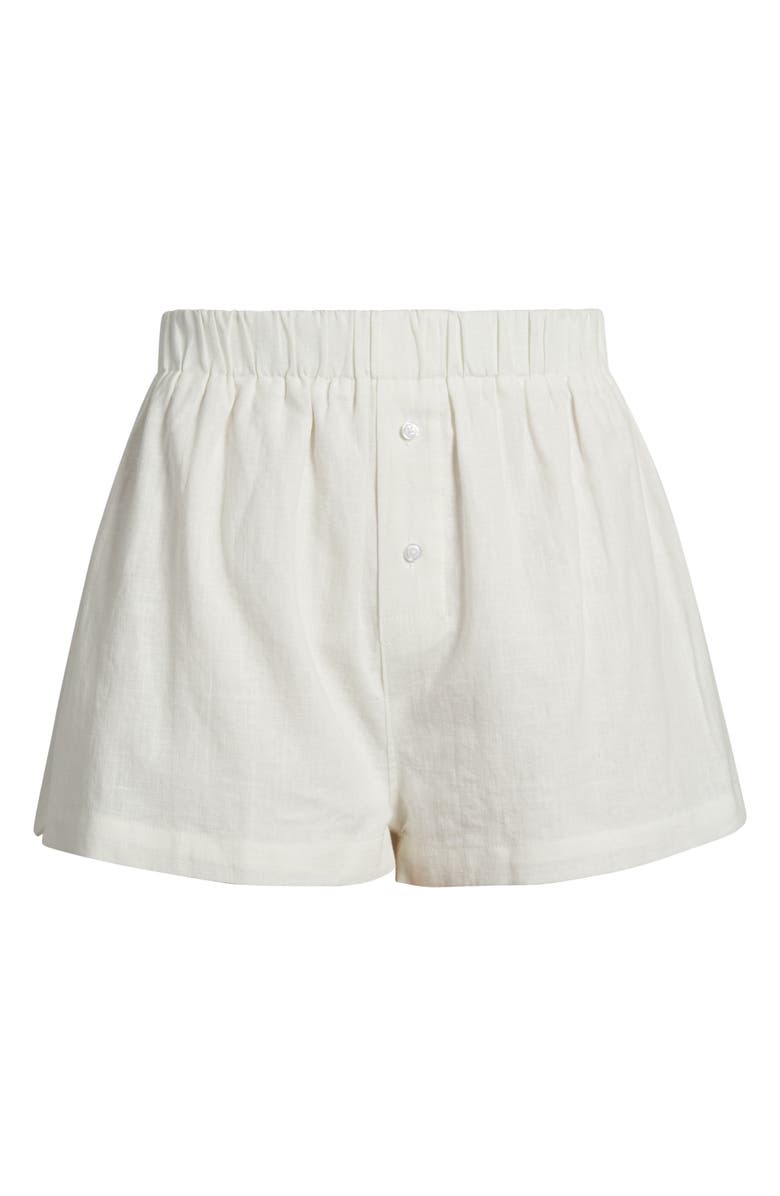 ARTLESS FOREVER Linen Blend Boxer Shorts, Alternate, color, White