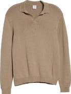 Eleventy Cotton & Silk Polo Sweater