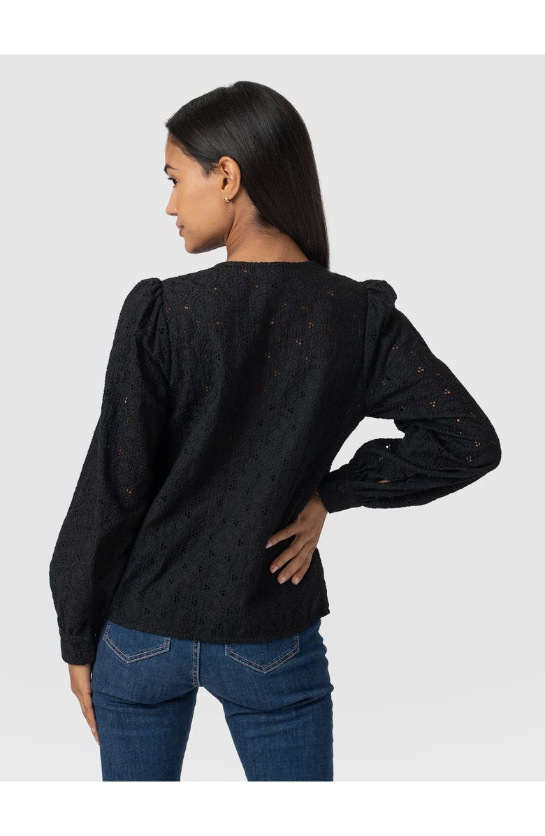 Saint + Sofia Tabitha Blouse, Alternate, color, Black Broderie