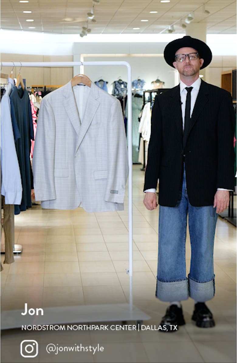 Kei Trim Fit Microcheck Wool & Silk Blend Sport Coat, sales video thumbnail