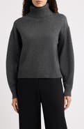 Theory Fold-Over Turtleneck Cashmere Sweater