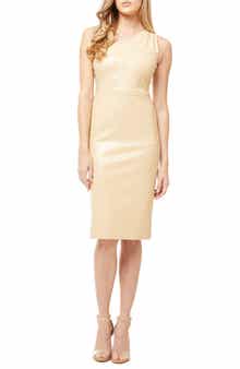 Love By Design Linette One-Shoulder Faux Leather Cocktail Dress