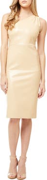 Love By Design Linette One-Shoulder Faux Leather Cocktail Dress