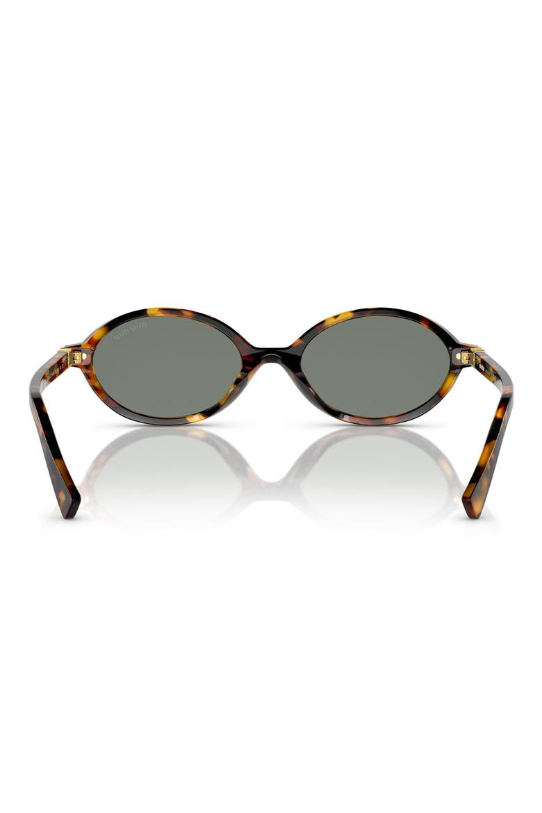 50mm Oval Sunglasses, Alternate, color, HONEY HAVANA / GREEN / SILVER
