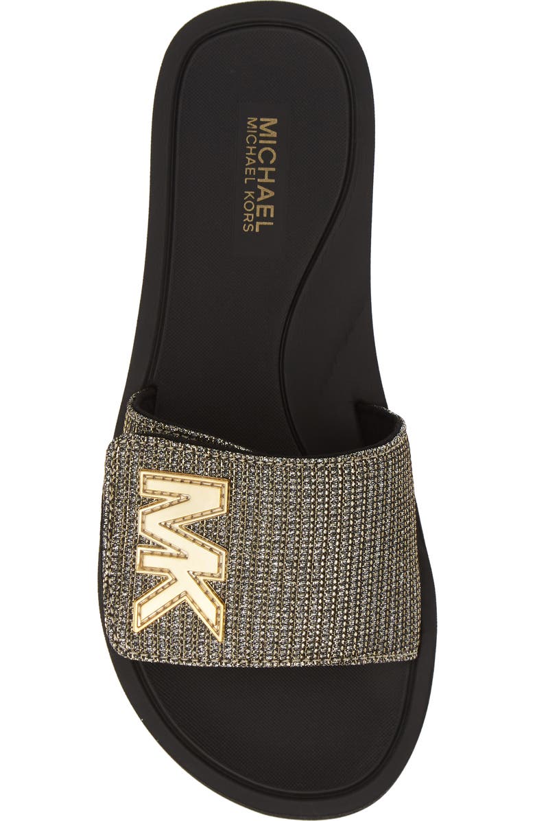MICHAEL Michael Kors MK Logo Slide Sandal, Alternate, color,