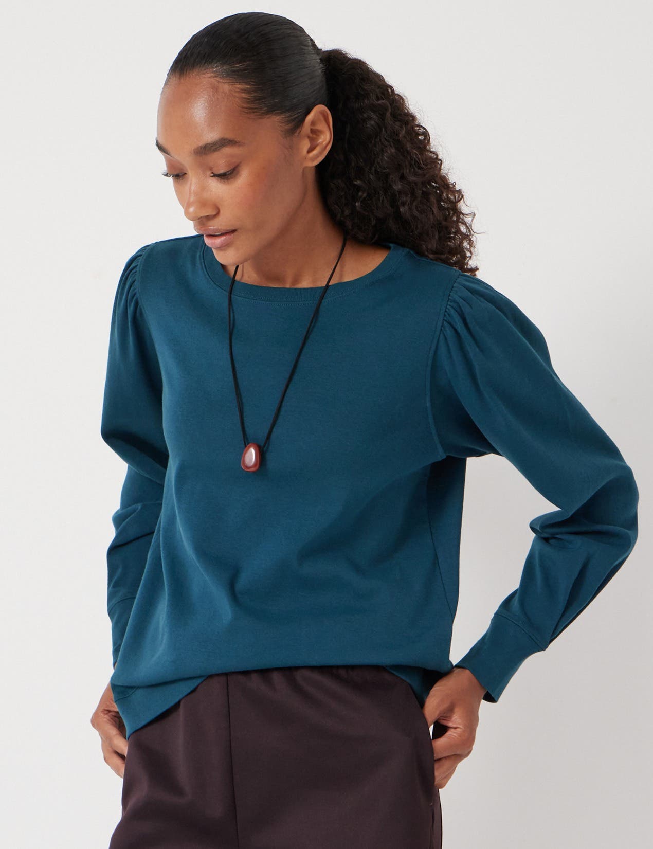 Emily Puff Sleeve Cotton Jersey Top - image 5