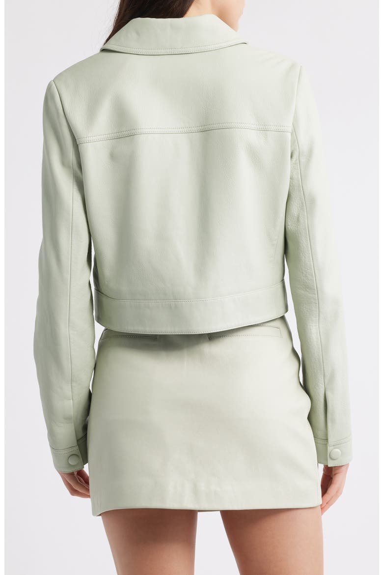 Crop Leather Jacket, Alternate, color, SOFT MINT