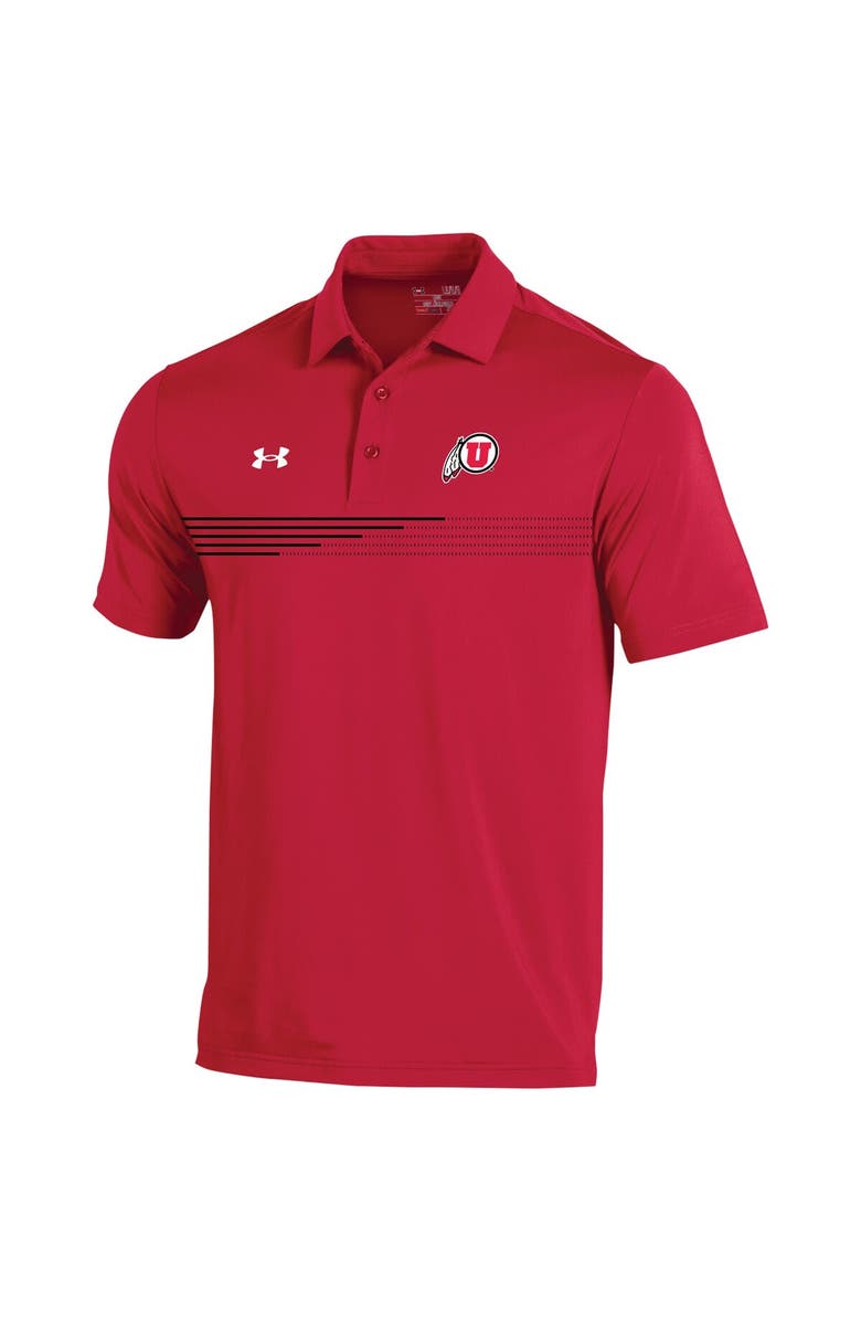 Under Armour Men's Under Armour Red Utah Utes Tee To Green Stripe Polo, Alternate, color, 