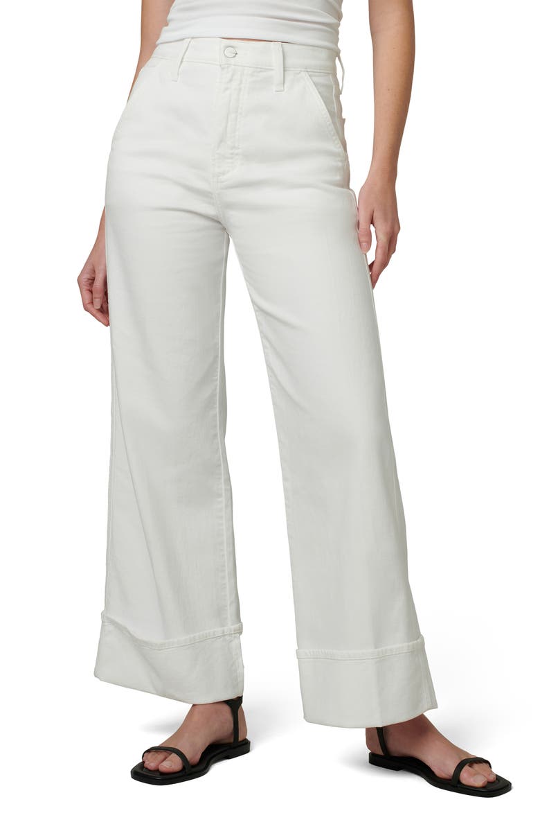 Joe's The Trixie Cuff High Waist Wide Leg Trouser Jeans, Main, color, Optic White