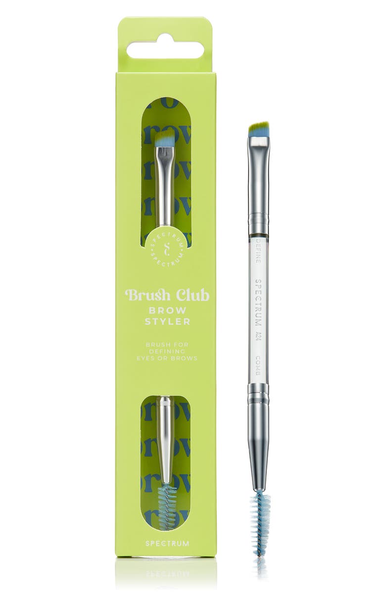 SPECTRUM The Brush Club Brow Styler Duo Brush, Main, color, Lime