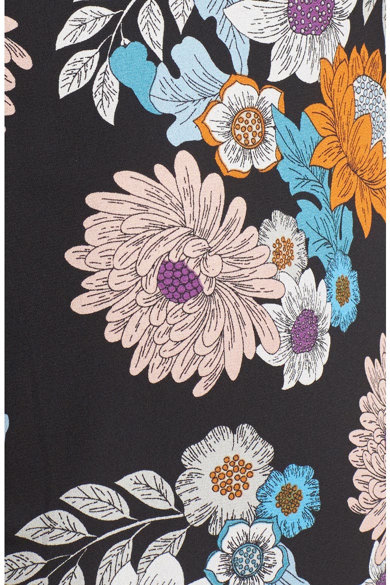 ASTR Wrap Front High/Low Dress, Alternate, color, BLACK FOLK FLORAL