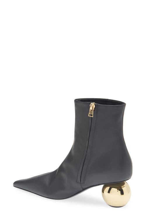 Marni Black Leather Ankle Boots Black In Black