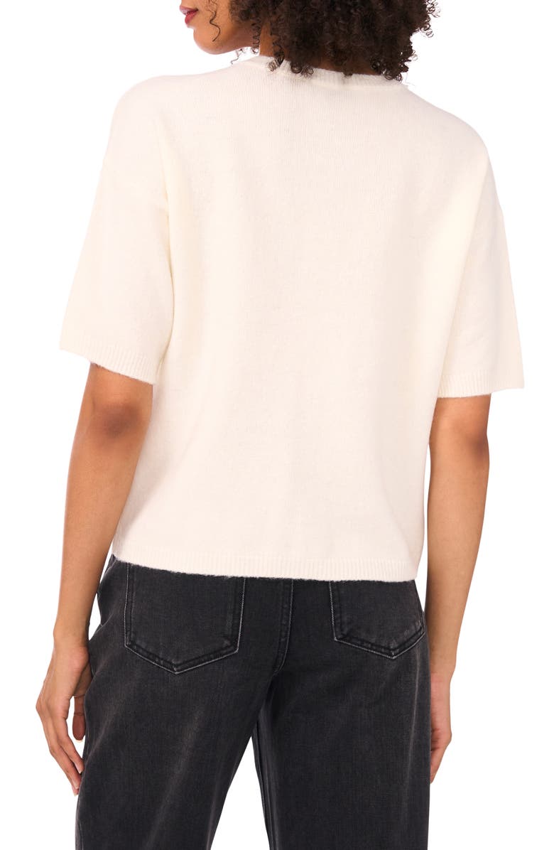 1.STATE Short Sleeve Cardigan, Alternate, color, Buttercream