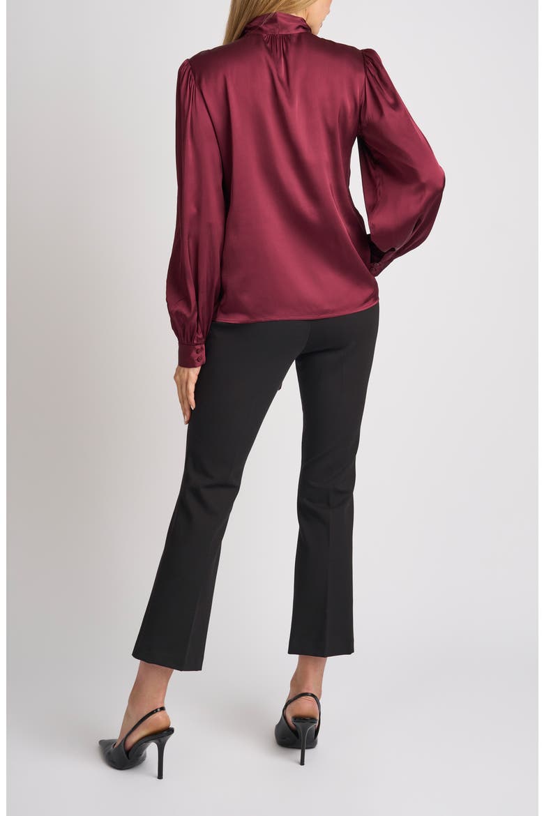 Denise Tie Neck Satin Top, Alternate, color, TAWNY PORT