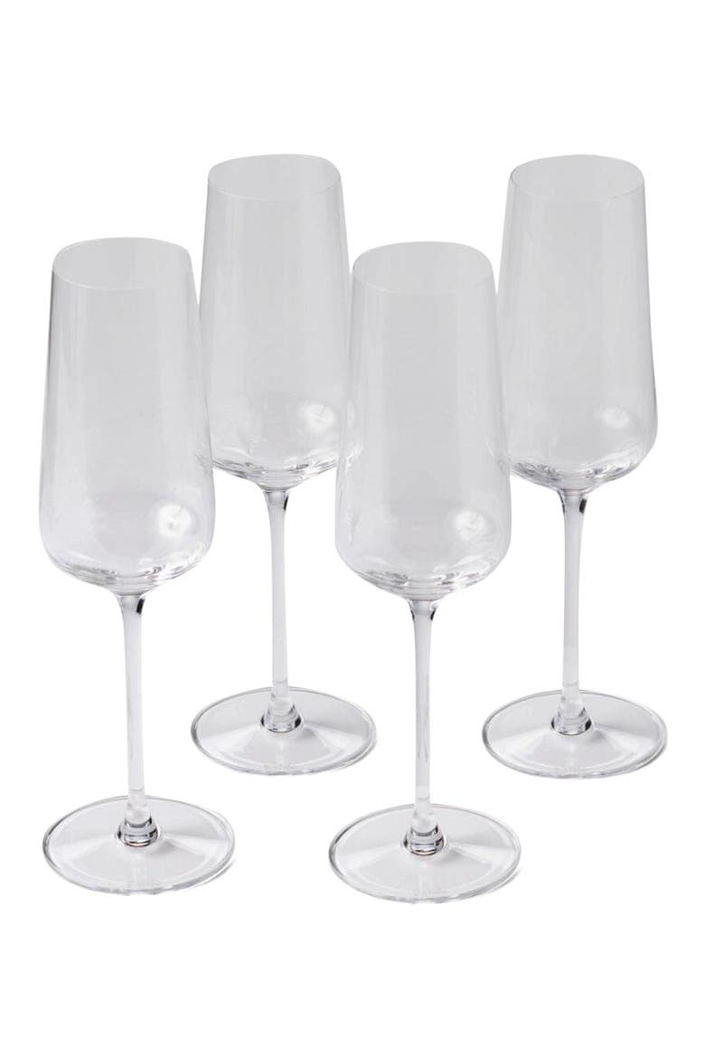 The Flute Set of 4 Glasses, Main, color, CLEAR