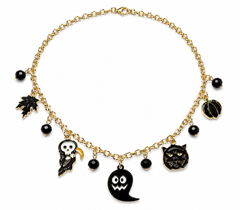 Gold-tone Halloween Charm Necklace