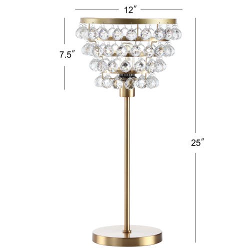 Jonathan Y Designs 25in Buckingham Crystal & Metal Table Lamp In Brass Gold