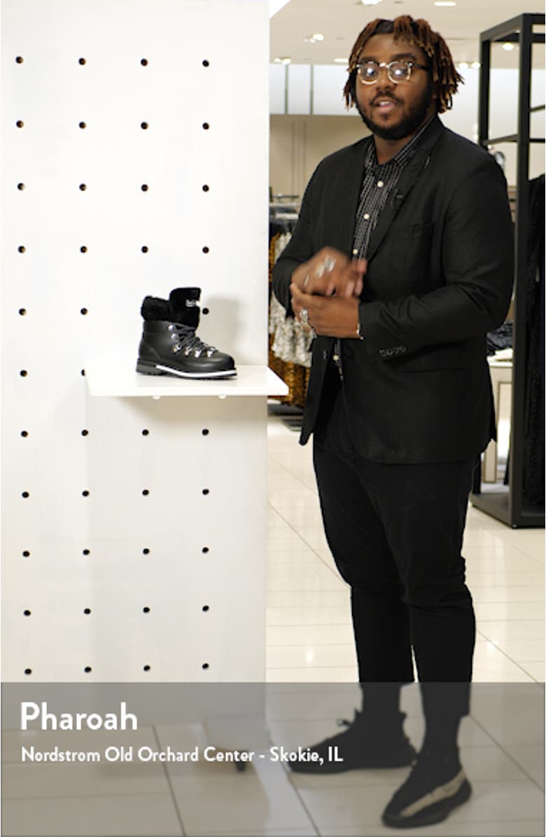 Lanis Faux Fur Trim Waterproof Lace-Up Boot, sales video thumbnail