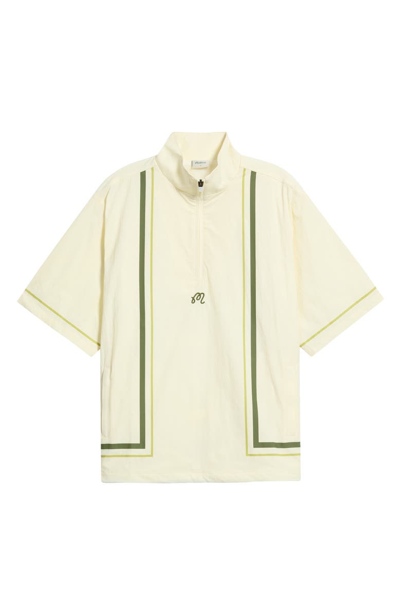 MALBON Playa Short Sleeve Half Zip Popover Windshirt, Alternate, color, Cream