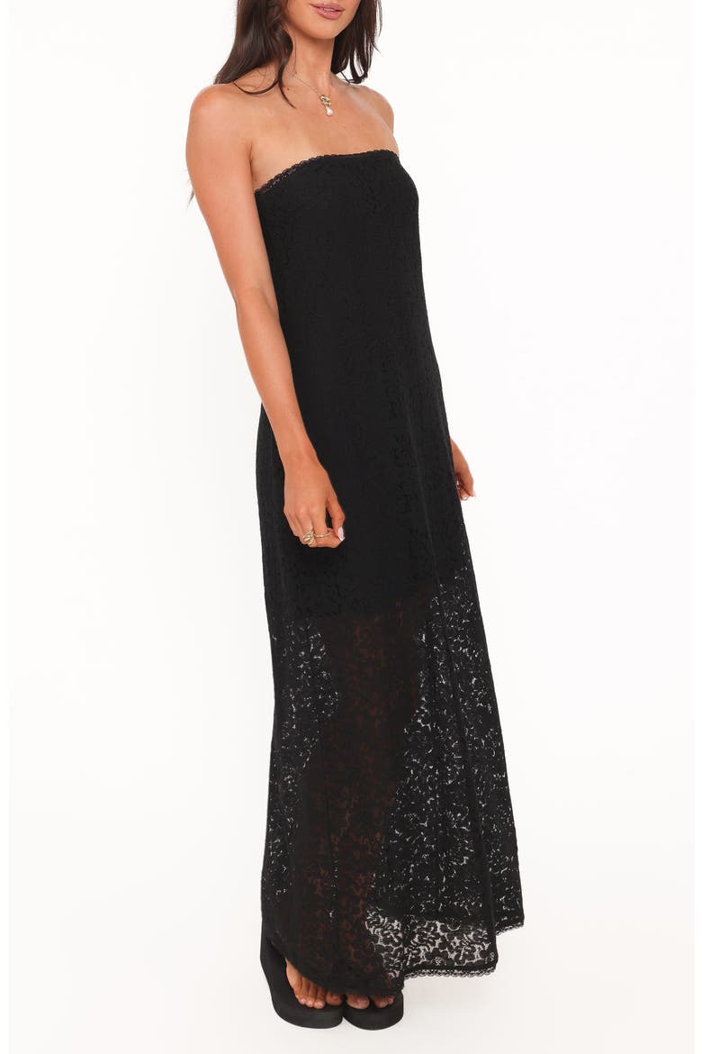 Sienna Strapless Lace Maxi Dress, Alternate, color, BLACK LACE