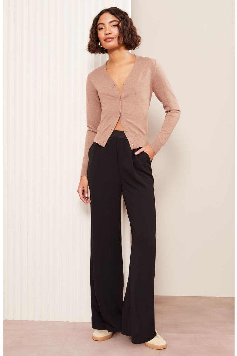 Wide Leg Pull-On Pants, Alternate, color, BLACK