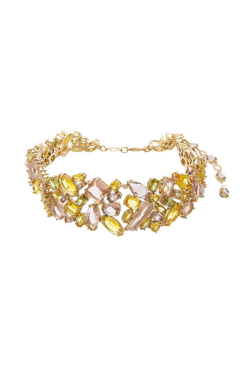 Mix Match Colored Wide Tennis Choker Necklace, Main, color, Light Yellow