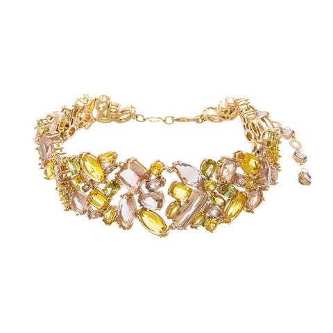 Mix Match Colored Wide Tennis Choker Necklace