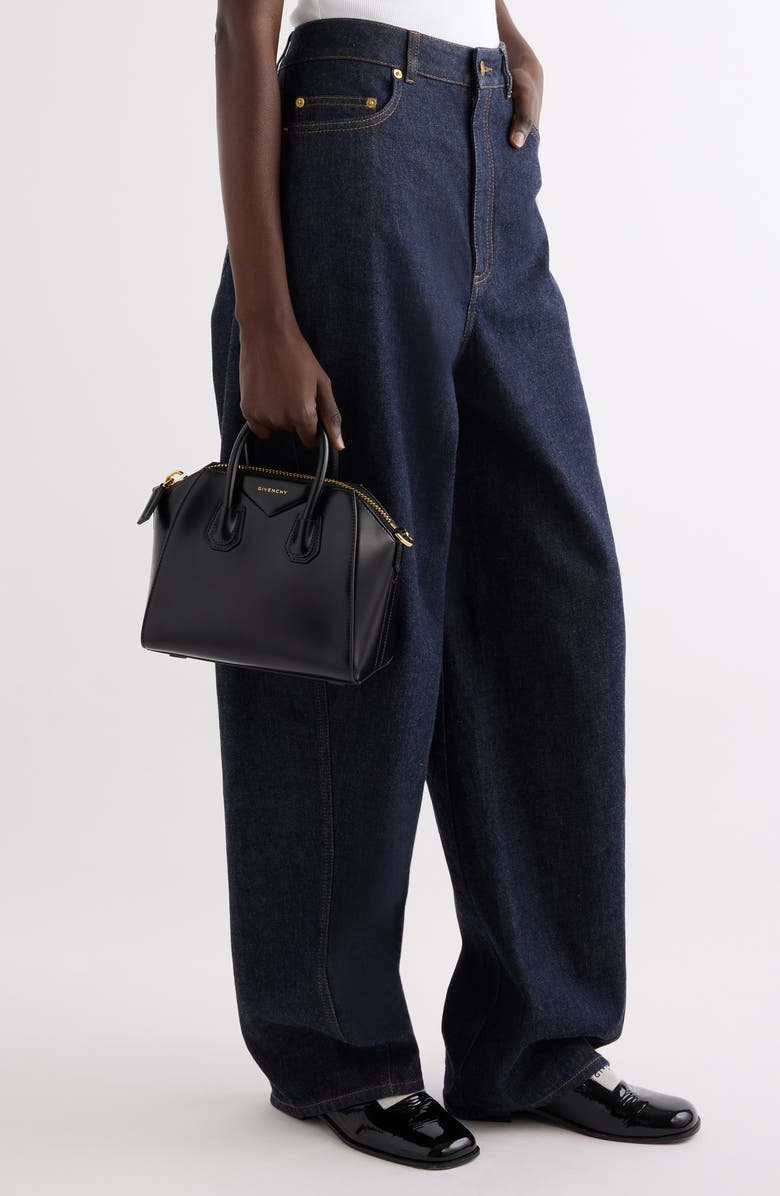 Givenchy Small Antigona Leather Satchel, Alternate, color, Black