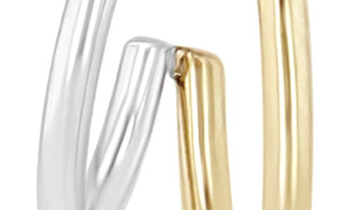 Zoë Chicco Two Tone Double Hoop Earrings In 14k Yellow Gold