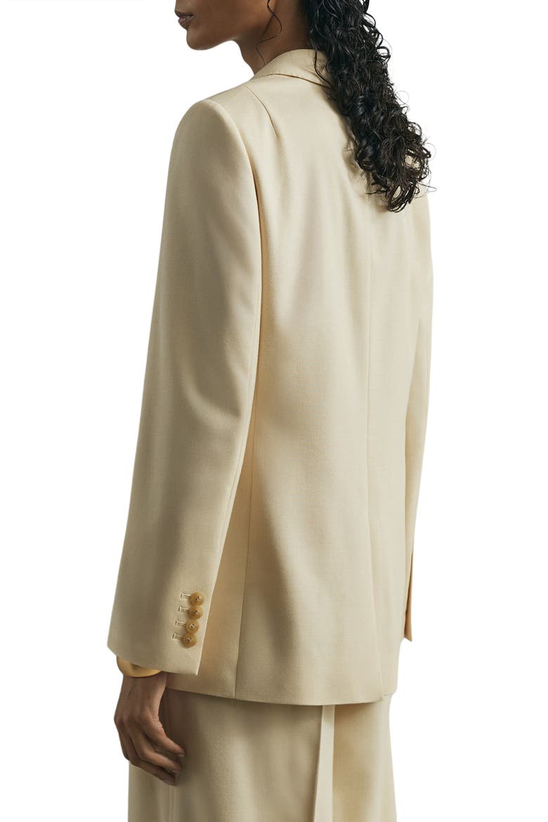 Anya Pickstitch Detail Silk & Wool Jacket, Alternate, color, CREAM